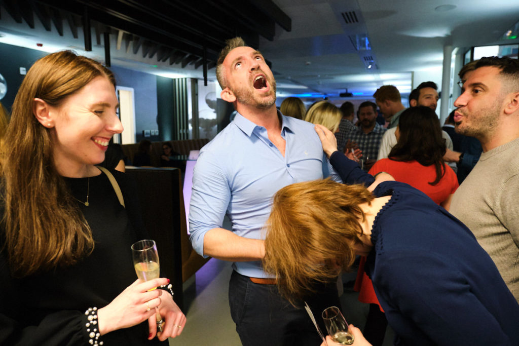 guests laughing at this London event